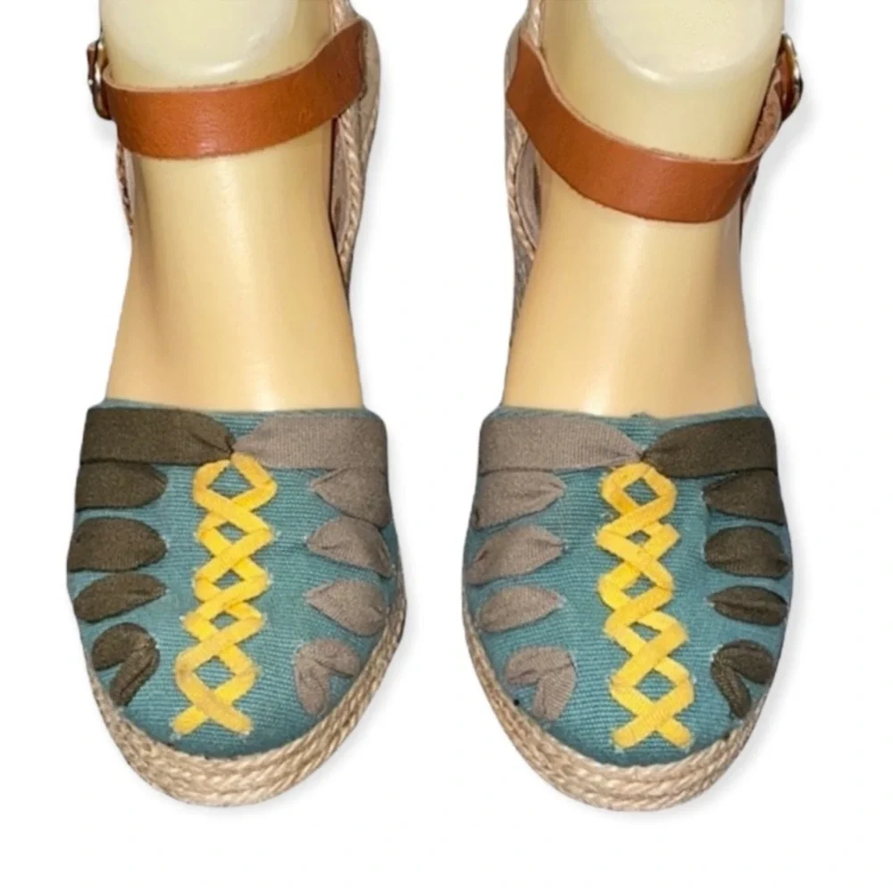 Authentic Antropologie Paloma Barcelo designer espadrilles wedge sandals 8.5